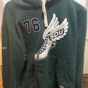 Rare SuperDry Dark Green vintage “76” college Hoodie
